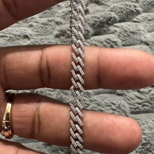 7 inch 925 Sterling Silver Moissanite 2.01 CTW Miami Cuban Bracelet